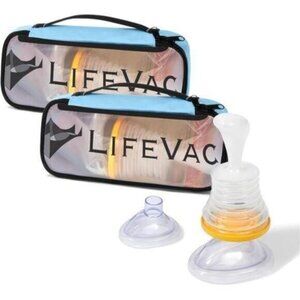 LifeVac Blue Travel Kit 2 Pack - Portable Suction Device NWT